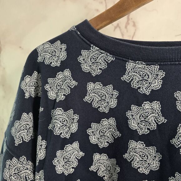 J Crew Sweatpants Womens Large Sweatshirt Blue Set Matching Crop Boxy Two Piece - Picture 2 of 11